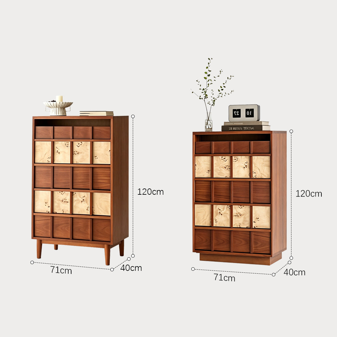 Rowan Walnut & Burlwood Tall Chest