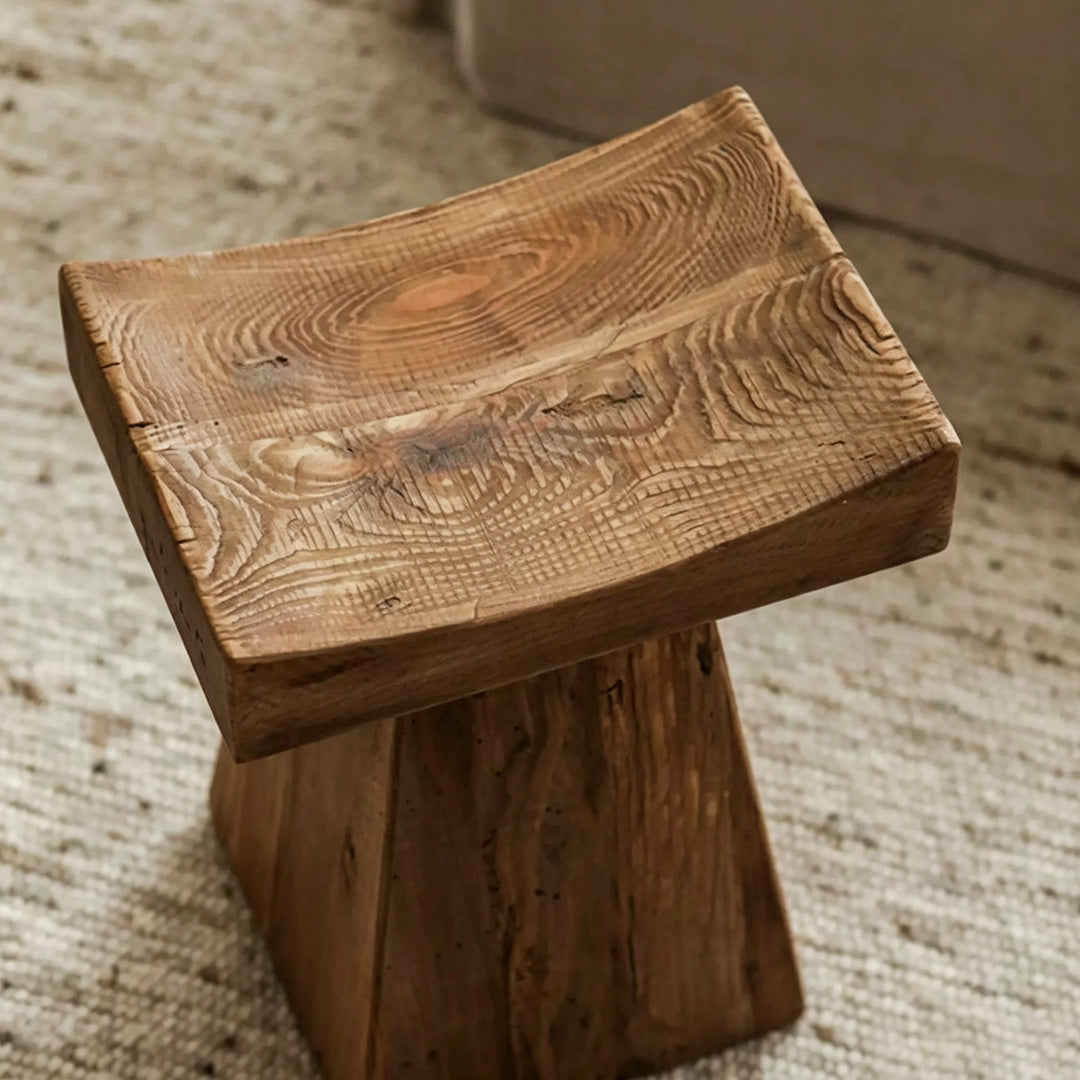 Gilbert Natural Wood Sculpted Side Table