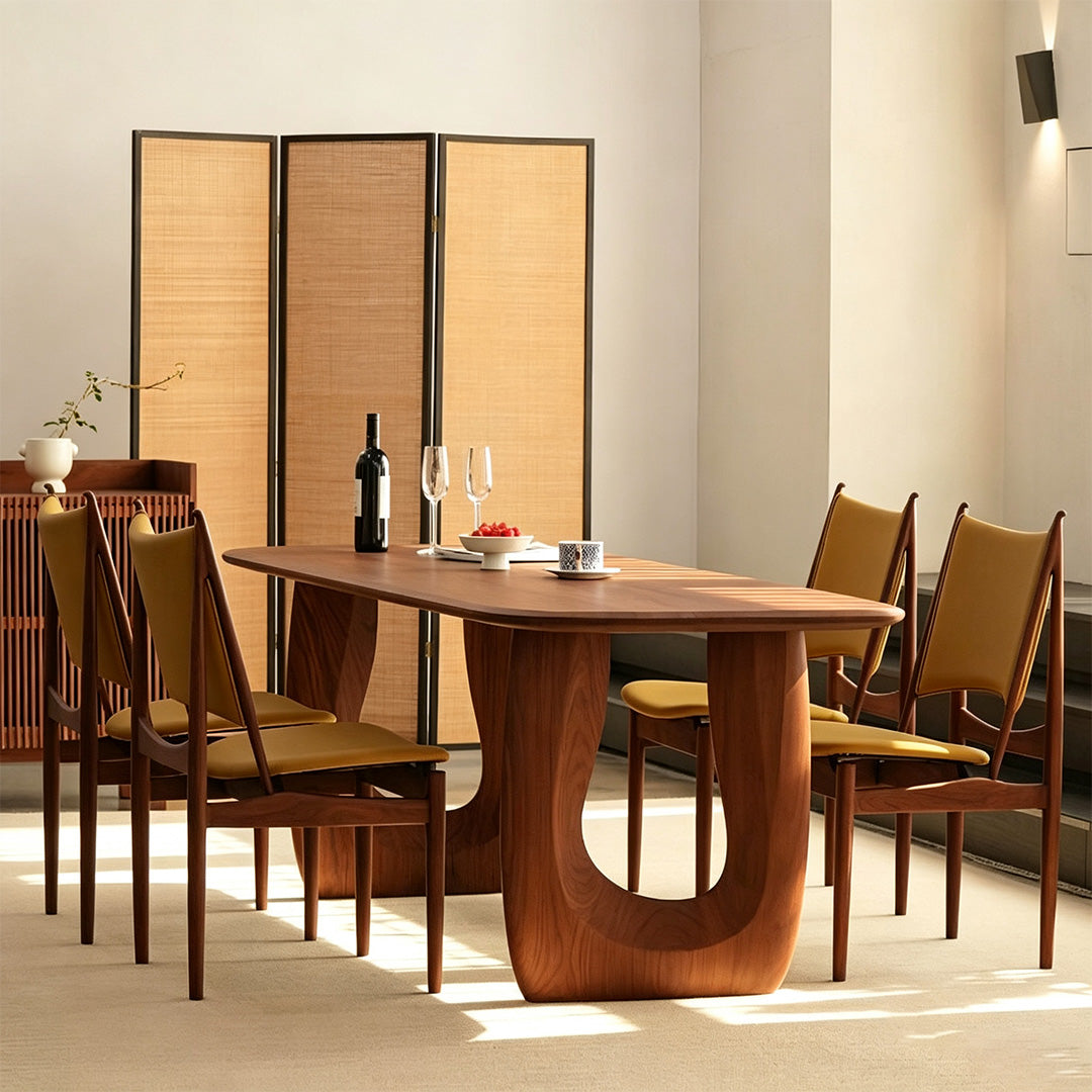 Keaton Walnut Wood Dining Table