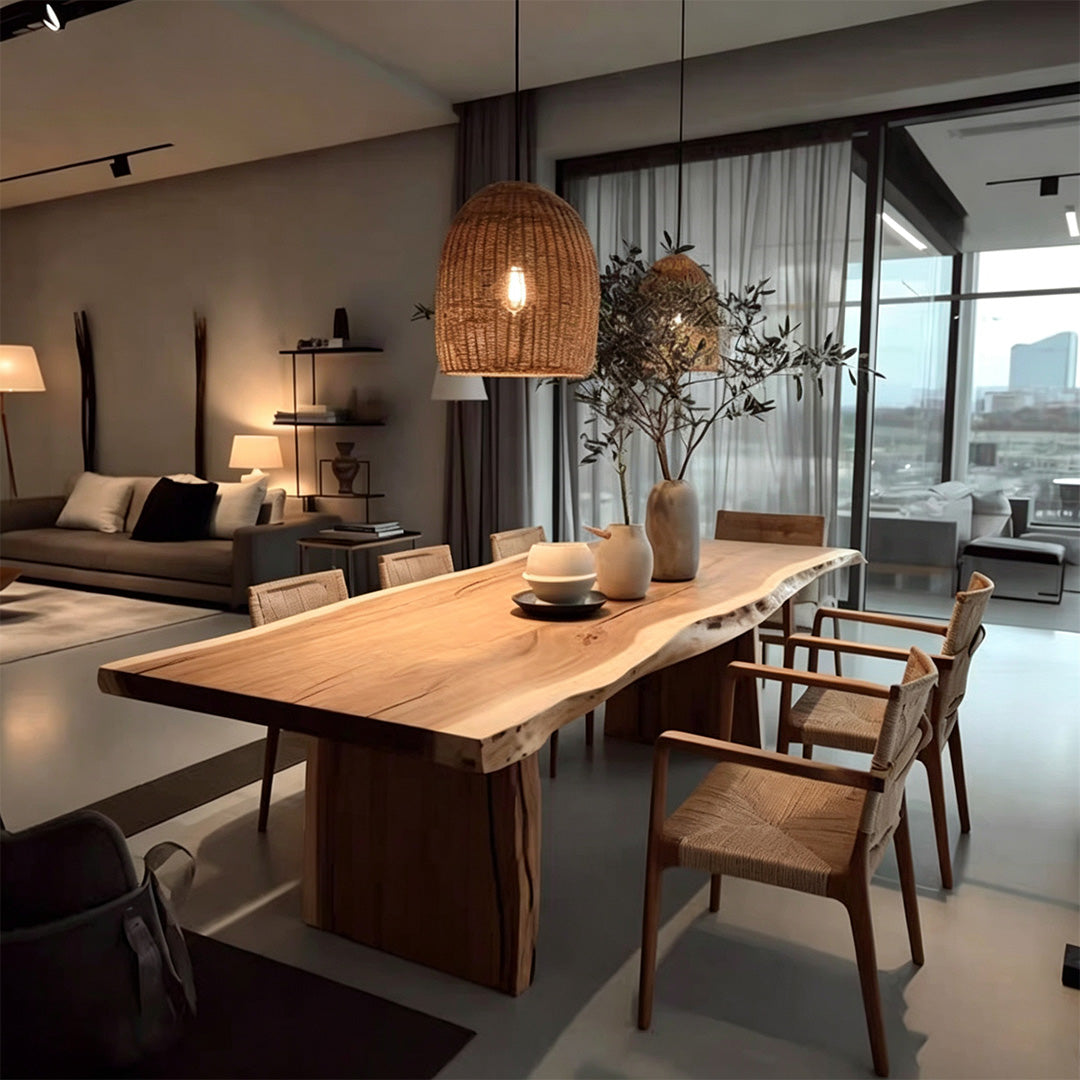 Gideon Natural Live Edge Wooden Dining Table