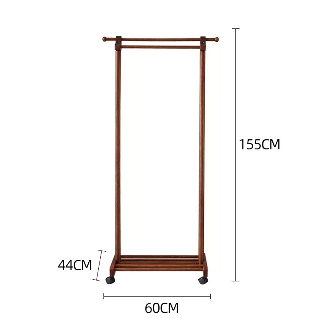 Holger Walnut Wood Rolling Garment Rack