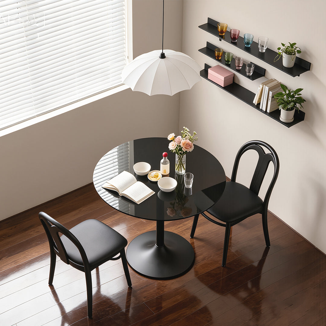 Fulbourn Black Glass Dining Table