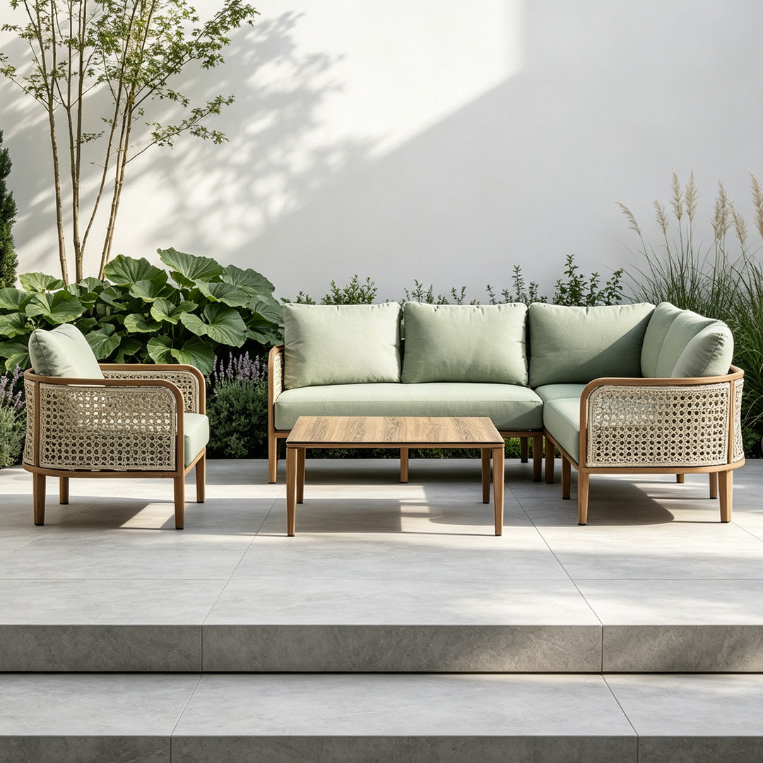 Charlie Sage Green Outdoor Sectional Sofa Set