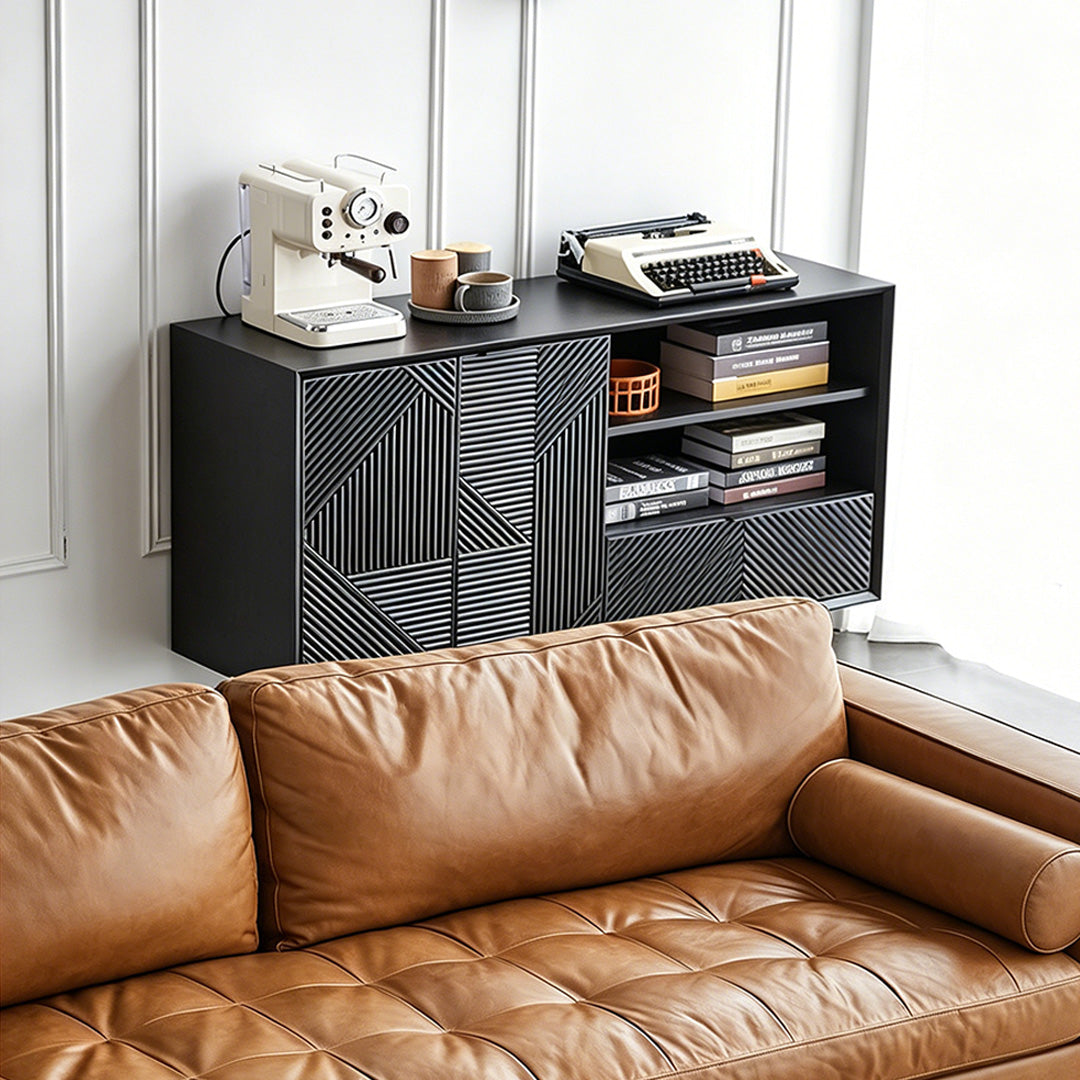 Piers Black Textured Wood Sideboard