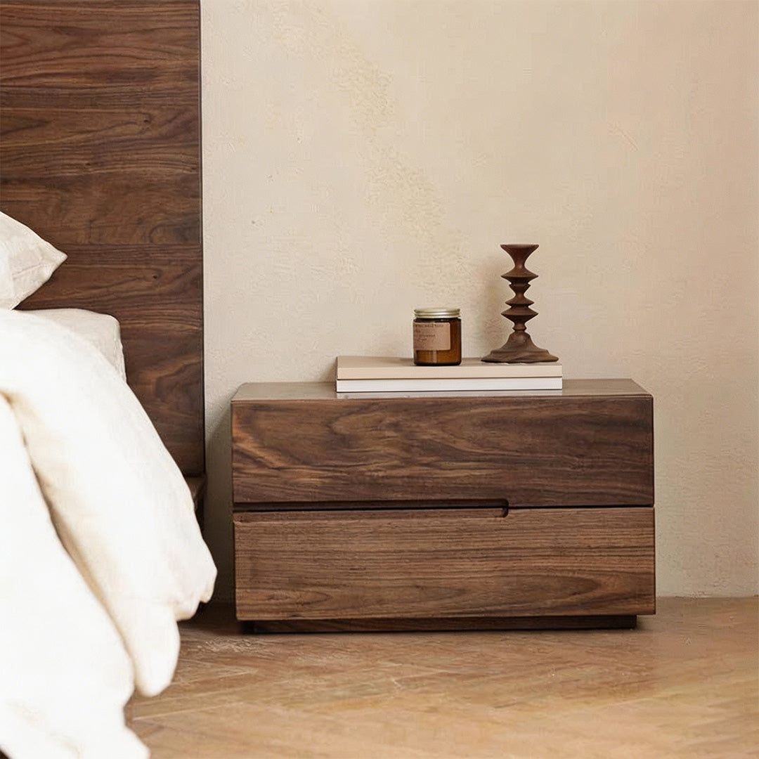Cole Walnut Low-profile Bed Frame