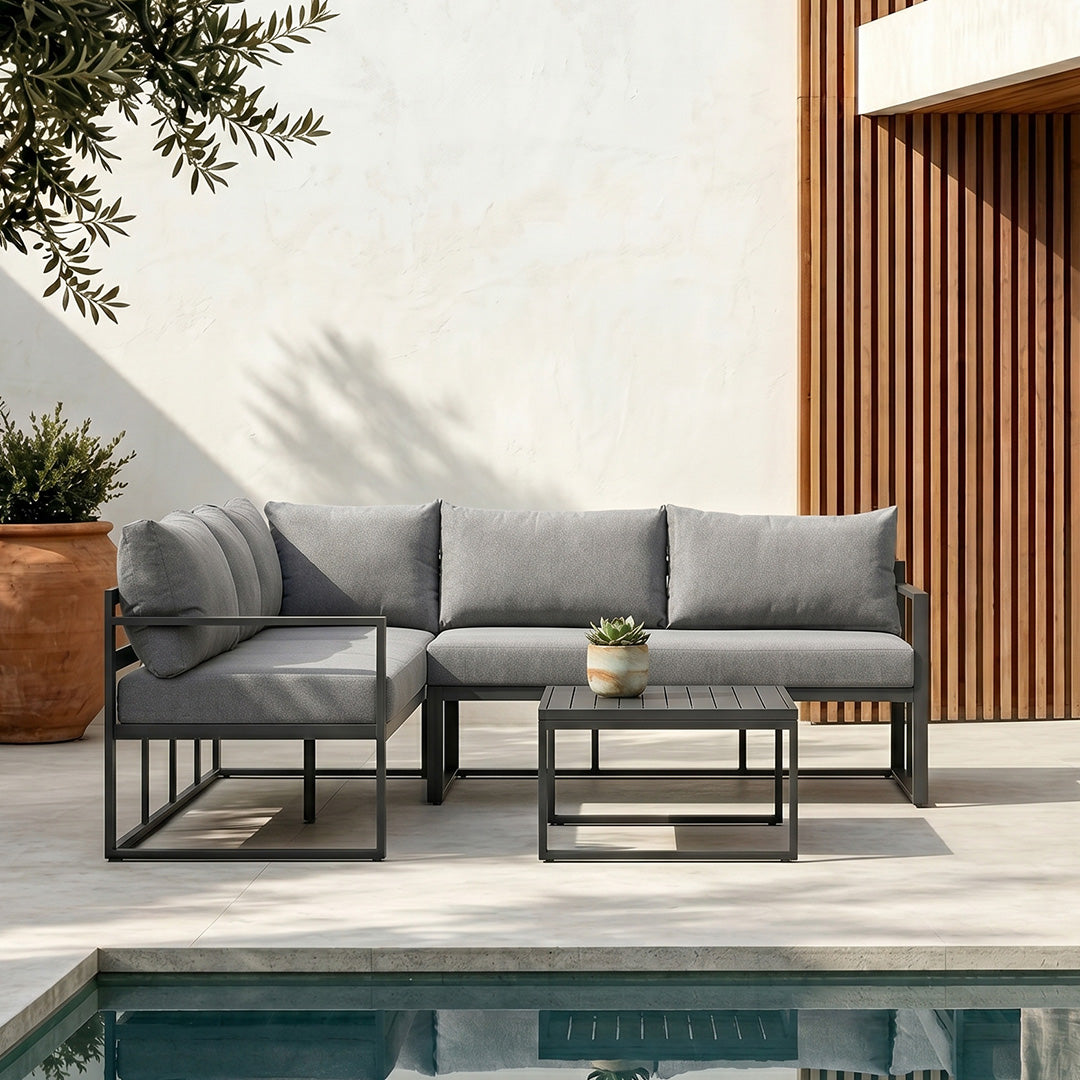Joseph Taupe Outdoor Corner Sofa Set