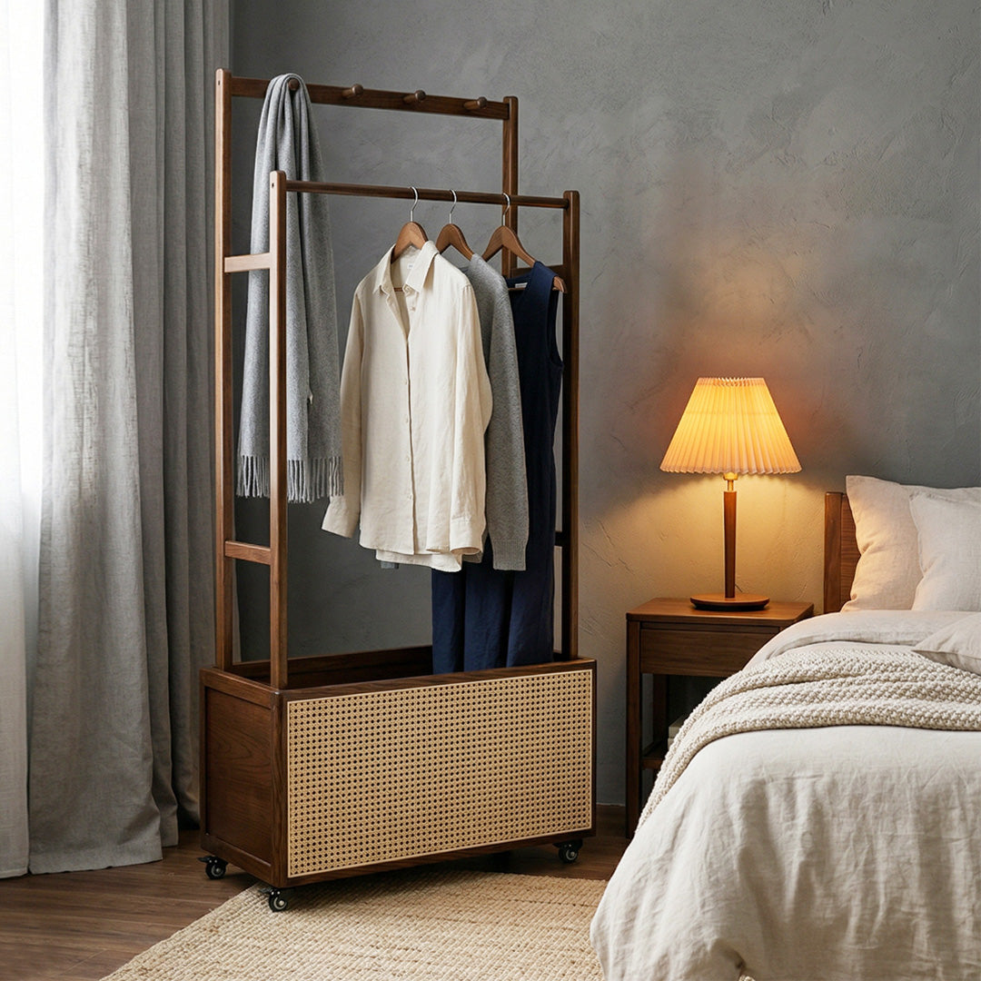 Victoire Walnut Finish Freestanding Coat Rack