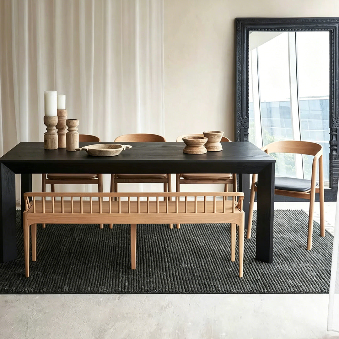 Damon Matte Black Wood Dining Table