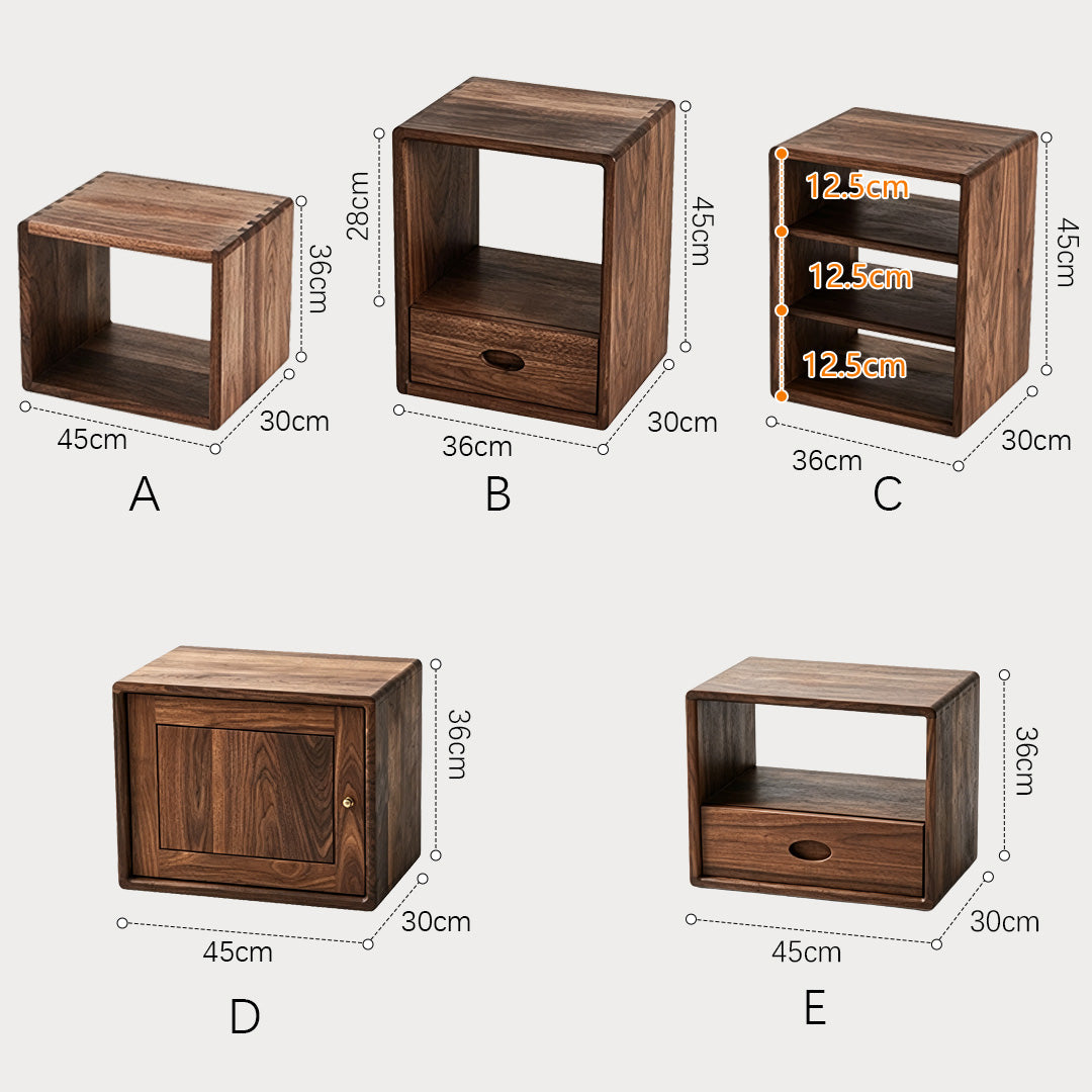 Baxter Walnut Modular Storage Cubes