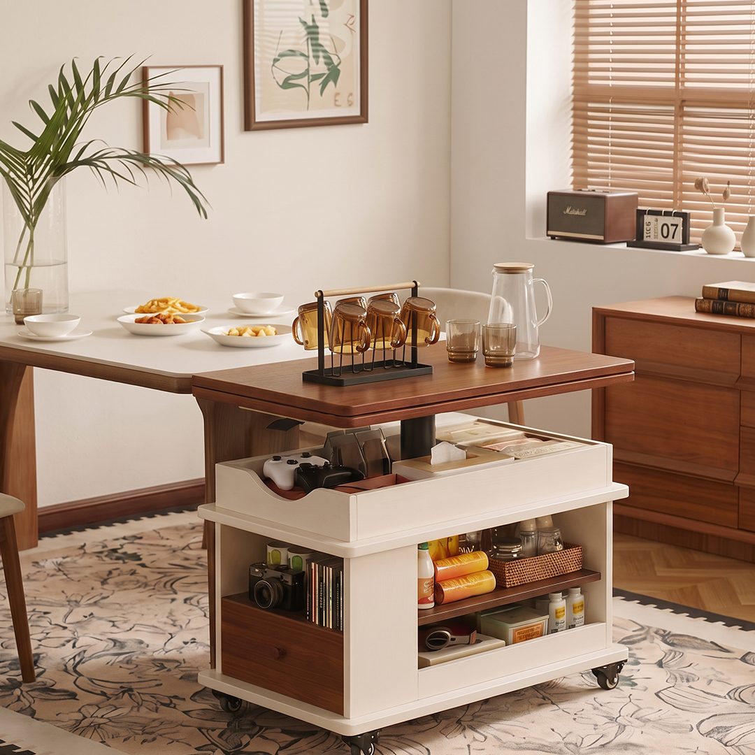 Harlow lift-top coffee table raised from the side