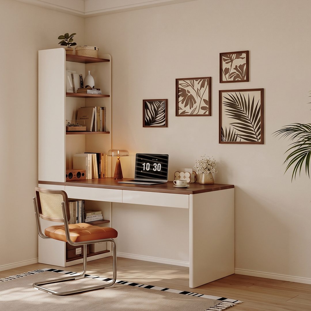Harlow Study Desk with Bookshelf