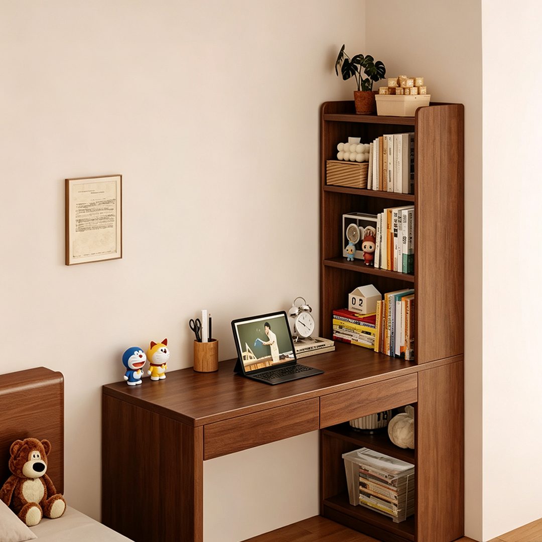 Harlow Study Desk with Bookshelf
