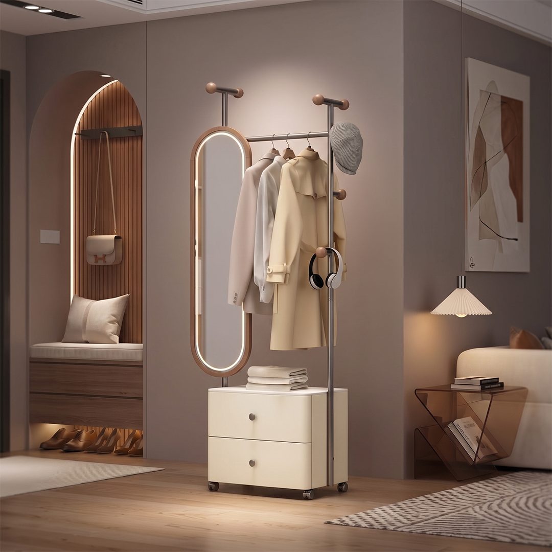 Avery Coat Rack with Mirror detail image