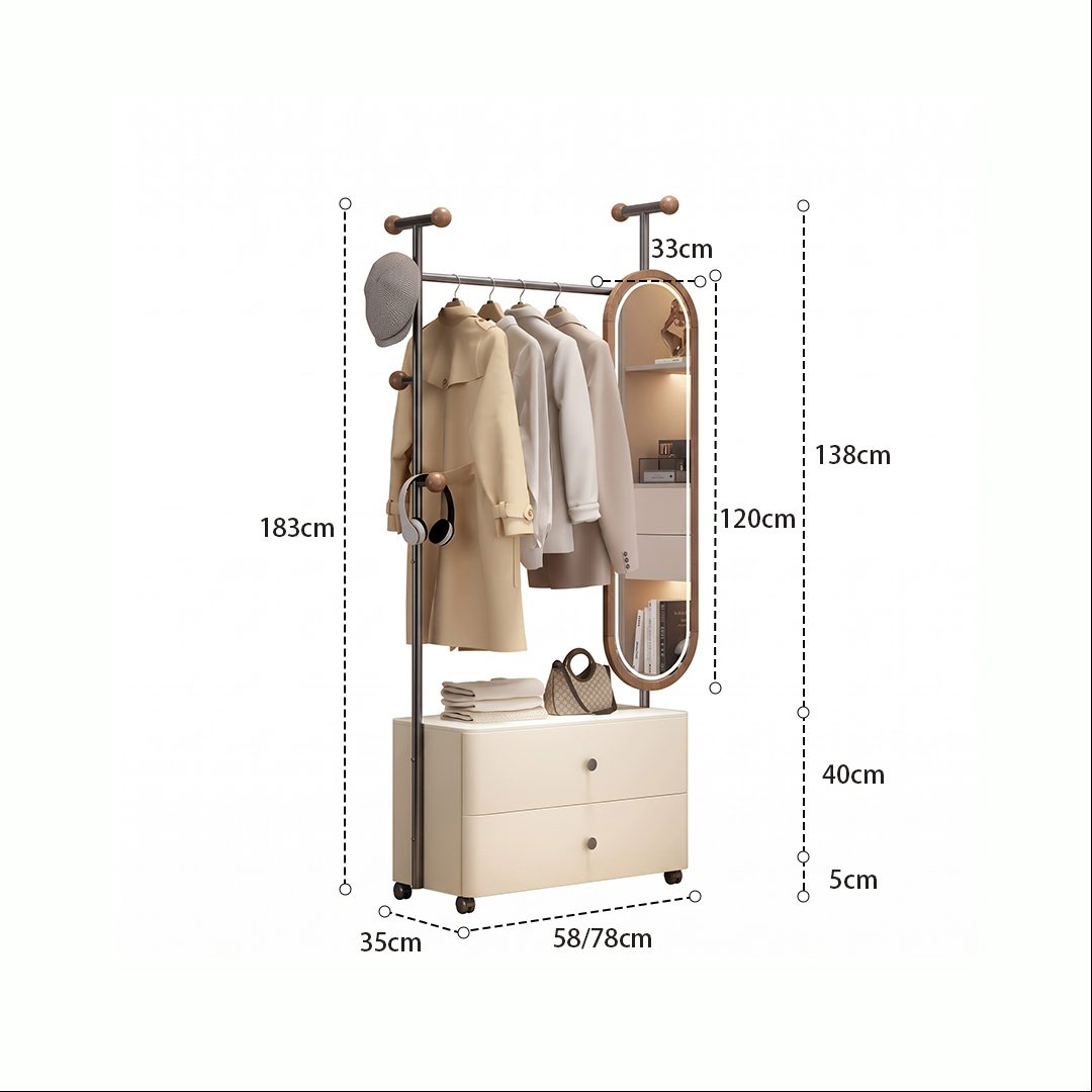 Avery Coat Rack with Mirror detail image