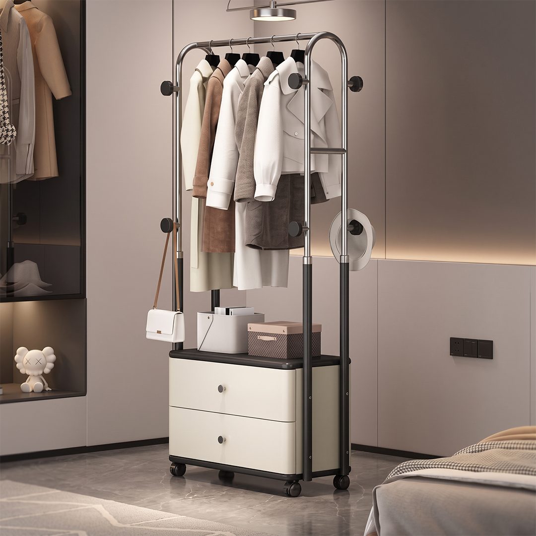 Linden Clothing Rack with Storage detail image