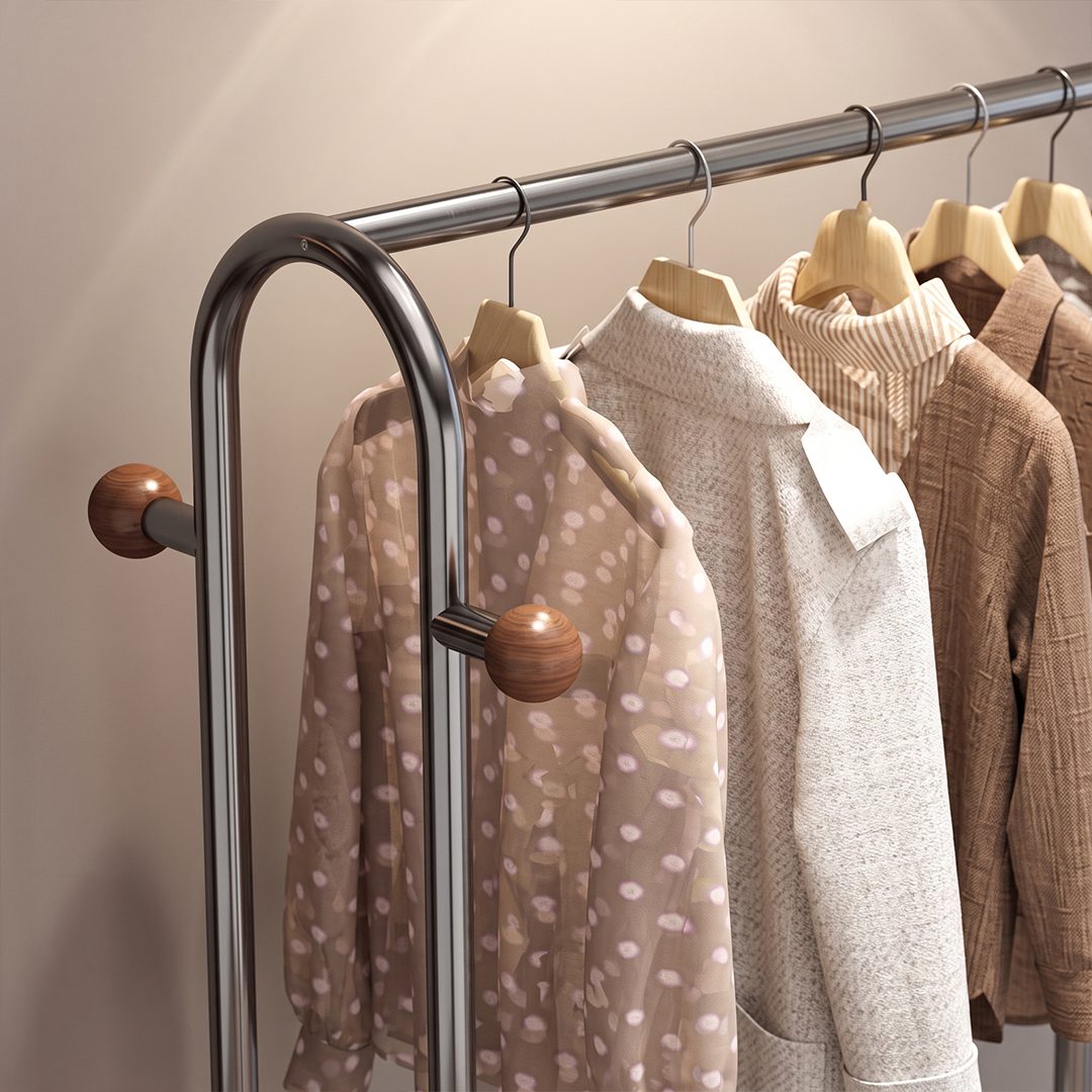 Linden Clothing Rack with Storage detail image