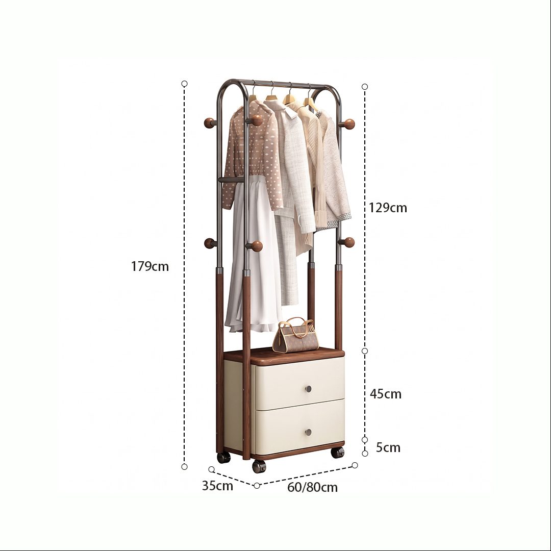 Linden Clothing Rack with Storage detail image