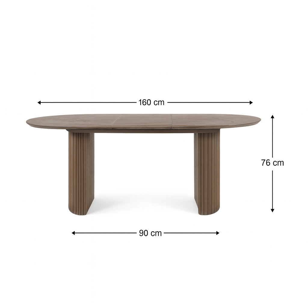 Maru Oval Extending Dining Table for 6-8 People - Silver Oak