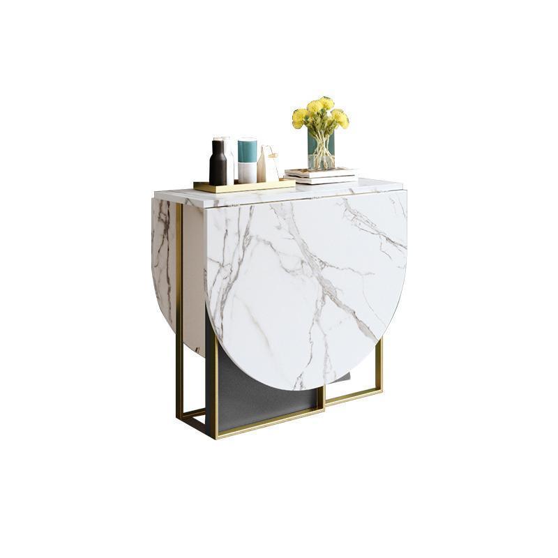 COSCO Modern Folding Dining Table, Green & Grey, side view of dining table that folds away